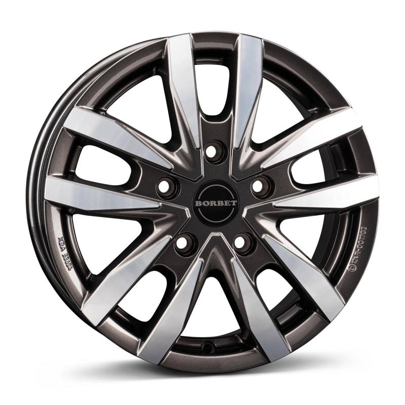Borbet CW5 mistral anthracite glossy polished 6,5x16 5x130 ET66 CB89,1 60° 1200 kg 497465