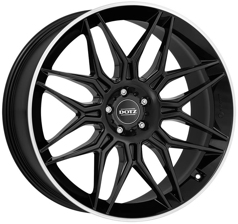 Dotz LongBeach dark Black/polished lip 9x20 5x112 ET38 CB66,6 R14 1045 kg OLO0M8BL38E