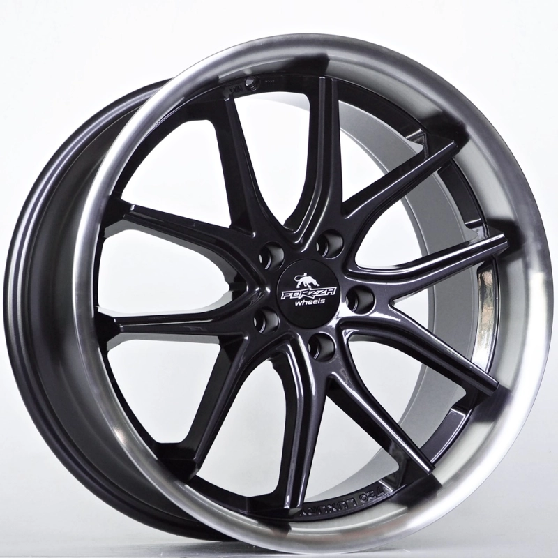 Ratlankis Forzza Storm 9,5X19 5X112 ET40 66,45 Black Magic Lip Polished