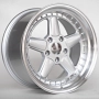 Ratlankis Kara 7,5X17 5X120 ET30 72,6 Silver Machined Lip Chrome Rivets