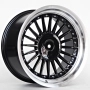 Ratlankis Steel 8X17 5X120 ET20 74,1 Black Machined Lip Chrome Rivets